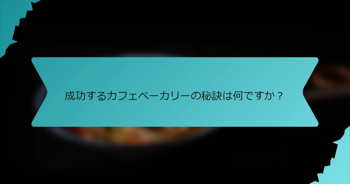 成功するカフェベーカリーの秘訣は何ですか？