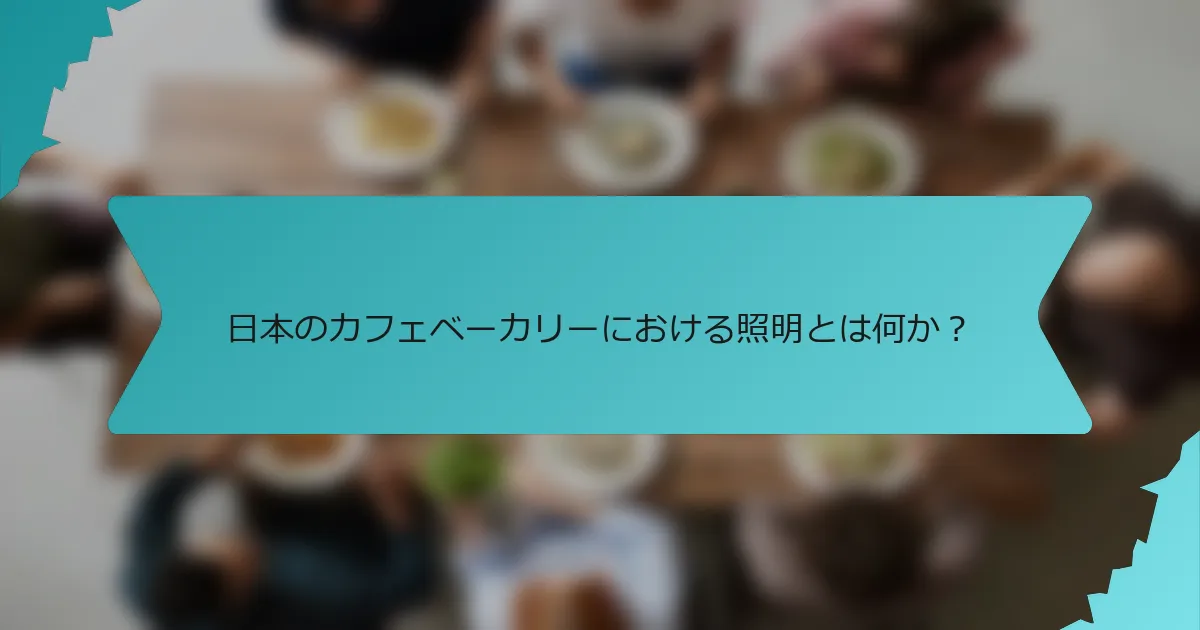 日本のカフェベーカリーにおける照明とは何か？