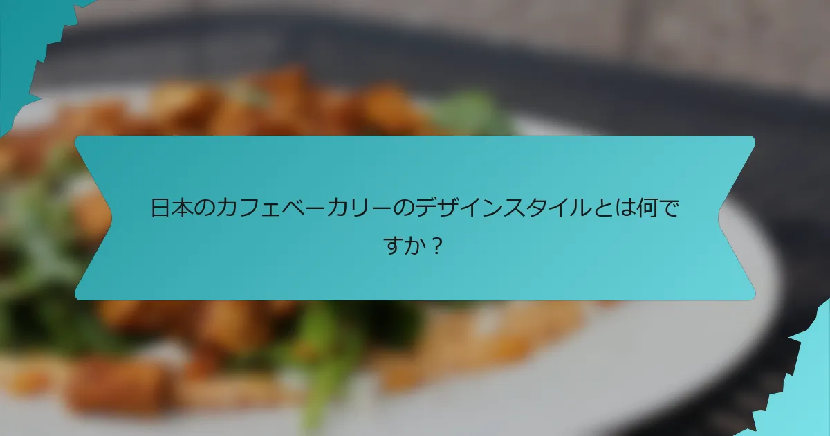 日本のカフェベーカリーのデザインスタイルとは何ですか？