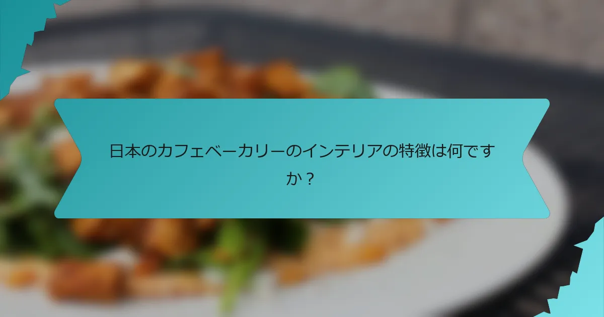 日本のカフェベーカリーのインテリアの特徴は何ですか？