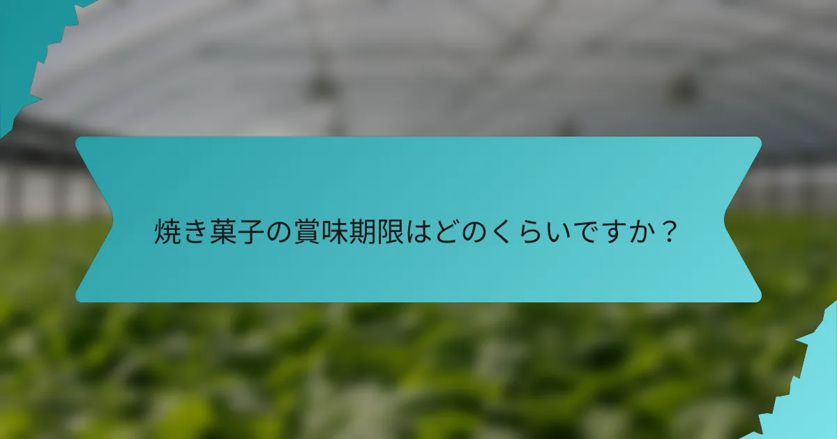 焼き菓子の賞味期限はどのくらいですか？